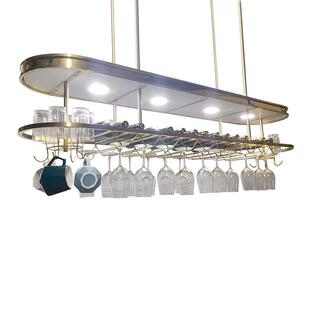 现代不锈钢酒架置物架红洋酒杯架倒挂家用创意悬挂高脚杯吧台吊架