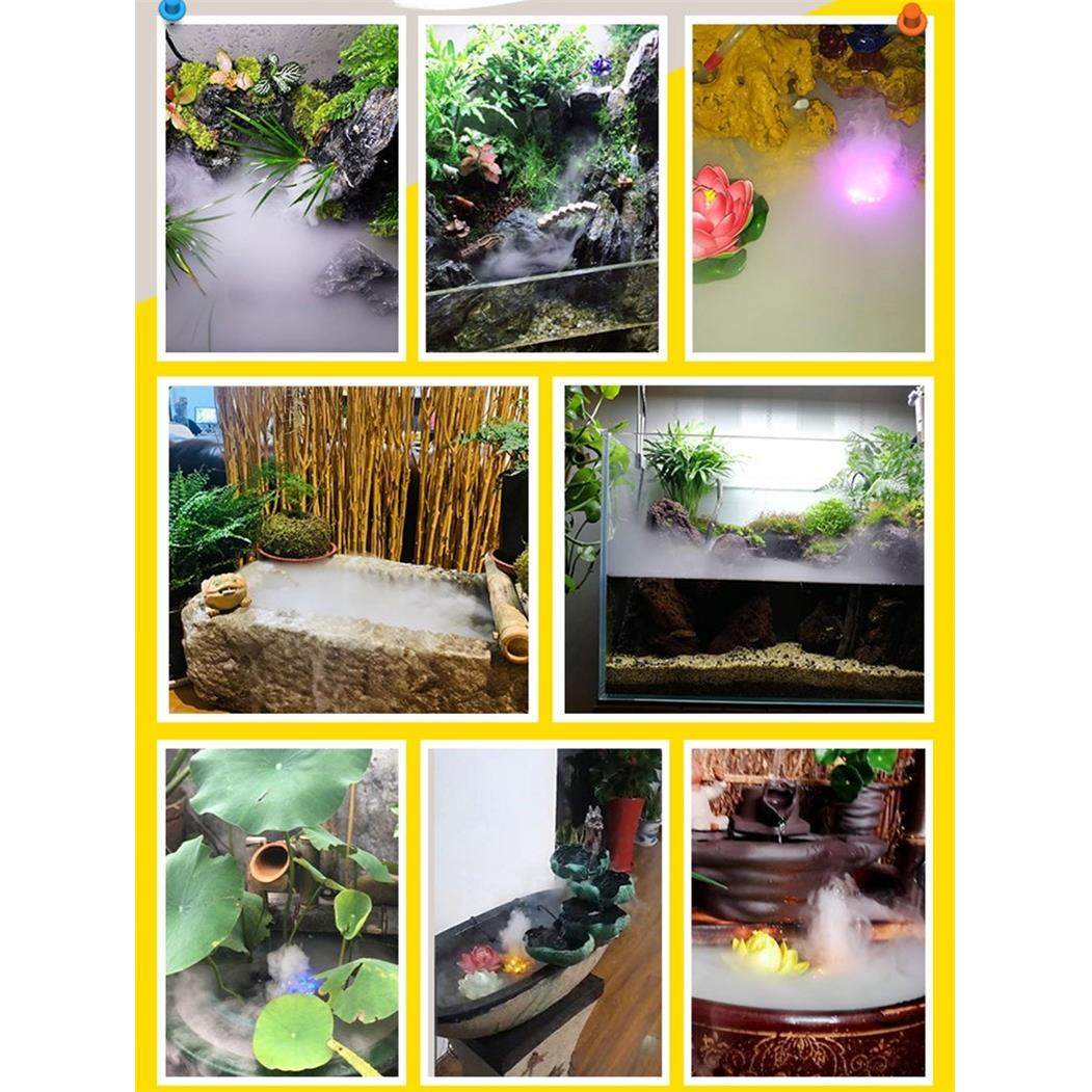 超声波雾化头盆景喷雾加湿鱼缸雾化器彩灯假山造雾器流水摆件配件