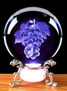 个性定制水晶球彩灯装饰电视柜家居桌面简约摆件送人自用玄关礼物