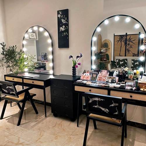 照相馆专业带灯化妆台新中式婚纱店美容院工作室化妆师专用化妆台