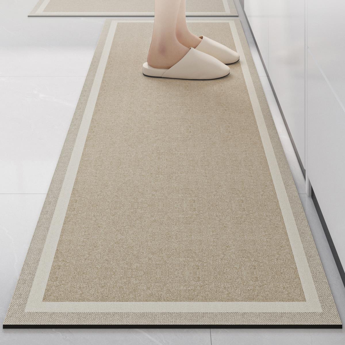 德国厨房地垫可擦免洗家用防滑脚垫简约现代硅藻泥吸水垫整铺地毯