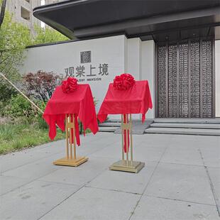 开 业揭牌架剪彩 彩开 张仪式庆典活动花球红布牌匾支架揭幕牌展