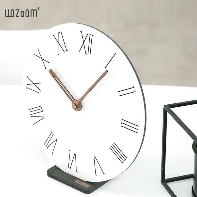 WOZOOM屋准现代简约座钟北欧客厅创意卧室挂钟家用台式钟表摆钟
