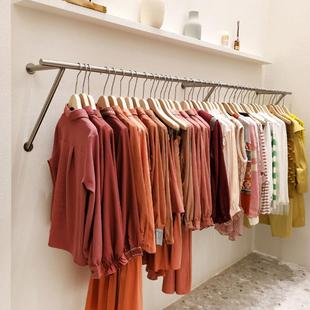 女装店货架展示架上墙壁挂式不锈钢挂衣架服装店专用陈列架童装架