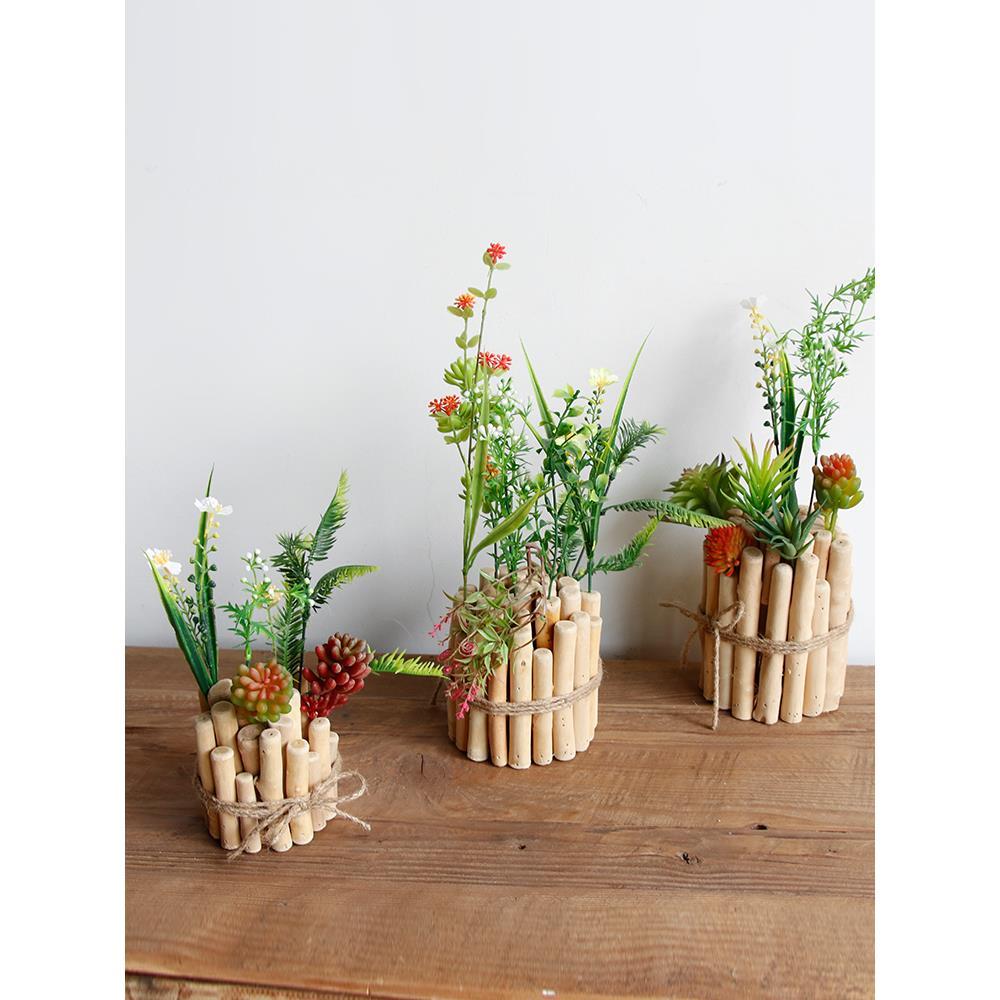 手工窗台玄关电视柜子办公室桌面装饰摆件ins花绿植拍摄布景道具