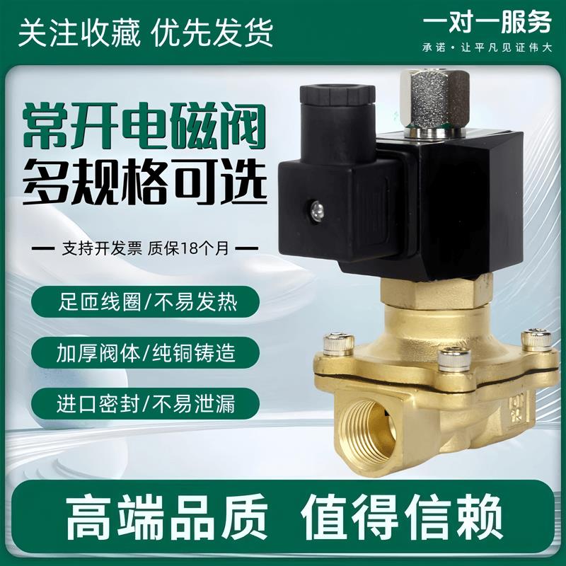 常开型电磁阀水阀气阀水管电磁开关阀控制阀放水阀进水阀220V 24V