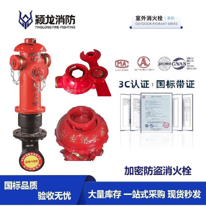 颖龙消防器材SS100加密型消防栓DN150磁性防盗型室外地上消火栓