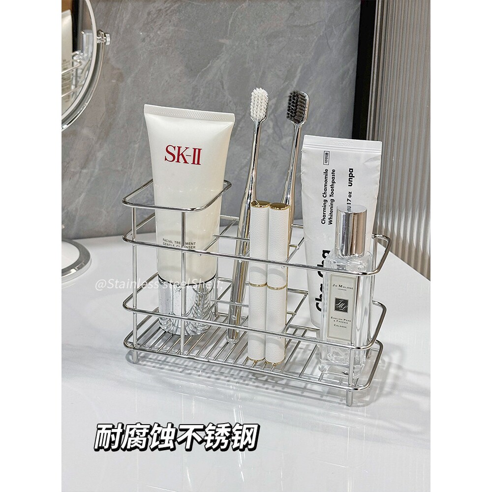 牙刷置物架电动牙刷牙膏架卫生间浴室台面2026新款高级感收纳架子