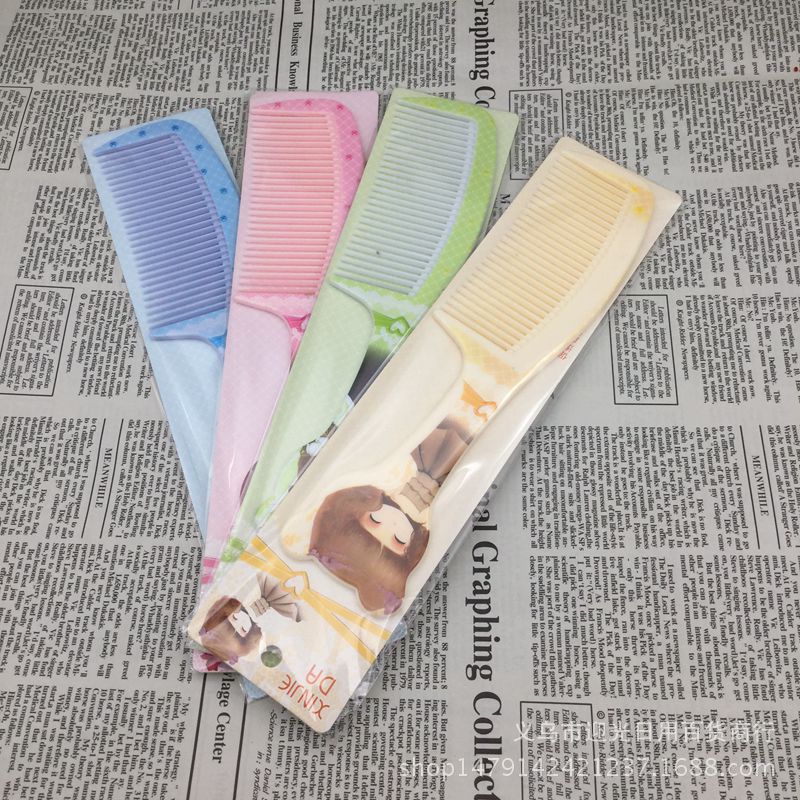 梳子韩版卡通塑料梳子家用梳头发顺理美发梳印花动漫头像化妆梳子