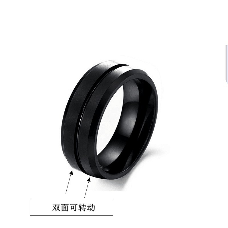 欧美时尚 钛钢男士戒指 磨砂经典黑 不锈钢戒指 爆款货源