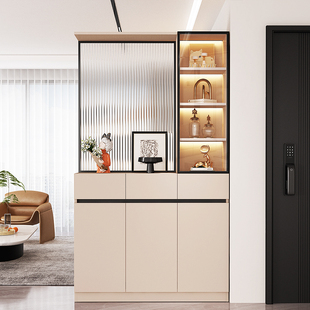 玄关柜入户正对门隔断客厅2024新款轻奢高级感门厅鞋柜一体屏风柜