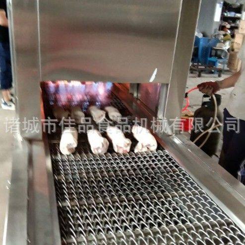 大型猪蹄羊蹄烧毛机禽类肉皮全自动燎毛机上下喷火不锈钢去毛机