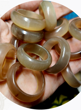 天然真品牛角戒指环diy跑环小扳指佛珠文玩手链手链民族饰品配饰