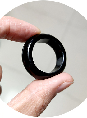 天然黑牛角戒指环diy跑环小扳指佛珠文玩手链手链民族饰品配饰