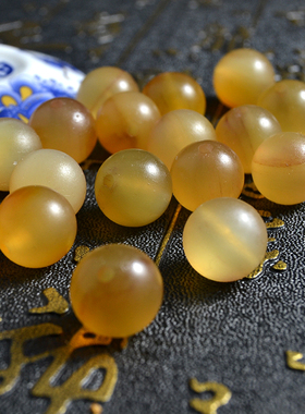 真品羊角散珠单颗佛珠手串diy搭配大尺寸隔珠顶珠圆形男手链饰品