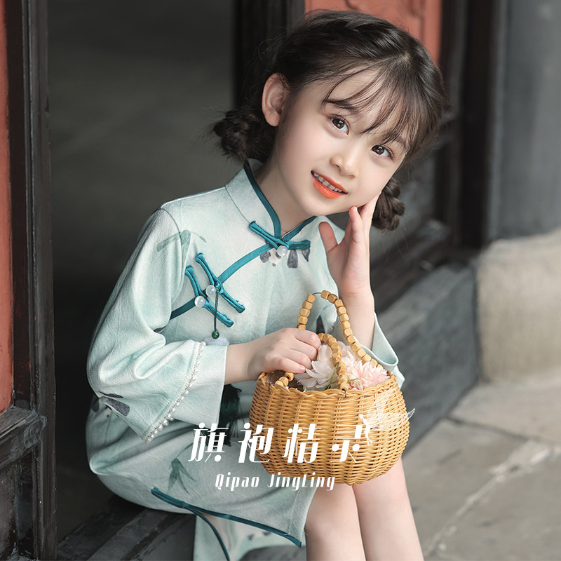 古风汉服女童旗袍新中式旗袍裙图片