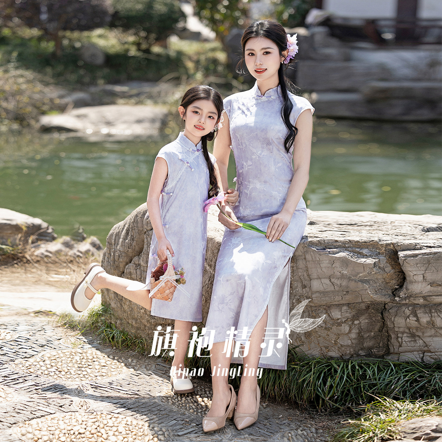 国风亲子装母女旗袍女童新中式童装小女孩改良旗袍裙儿童夏季薄款