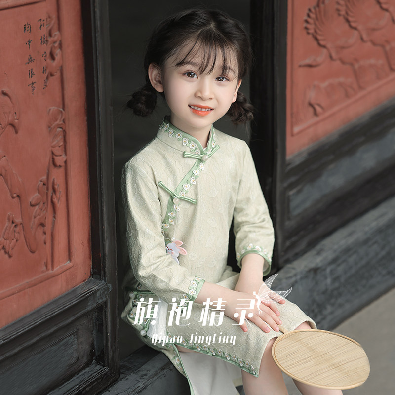 小众秋季改良女童旗袍裙日常可穿图片