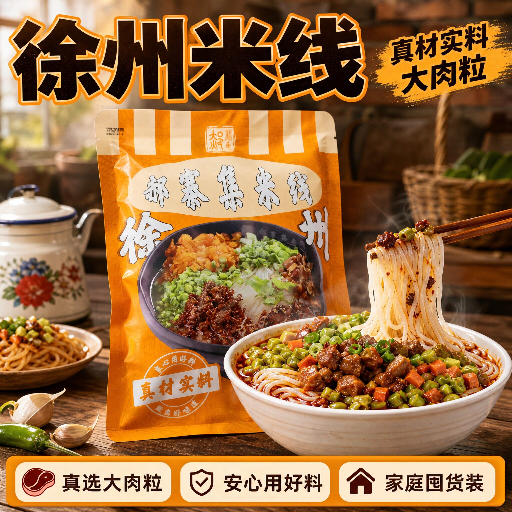 郝寨集徐州特产大肉粒米线