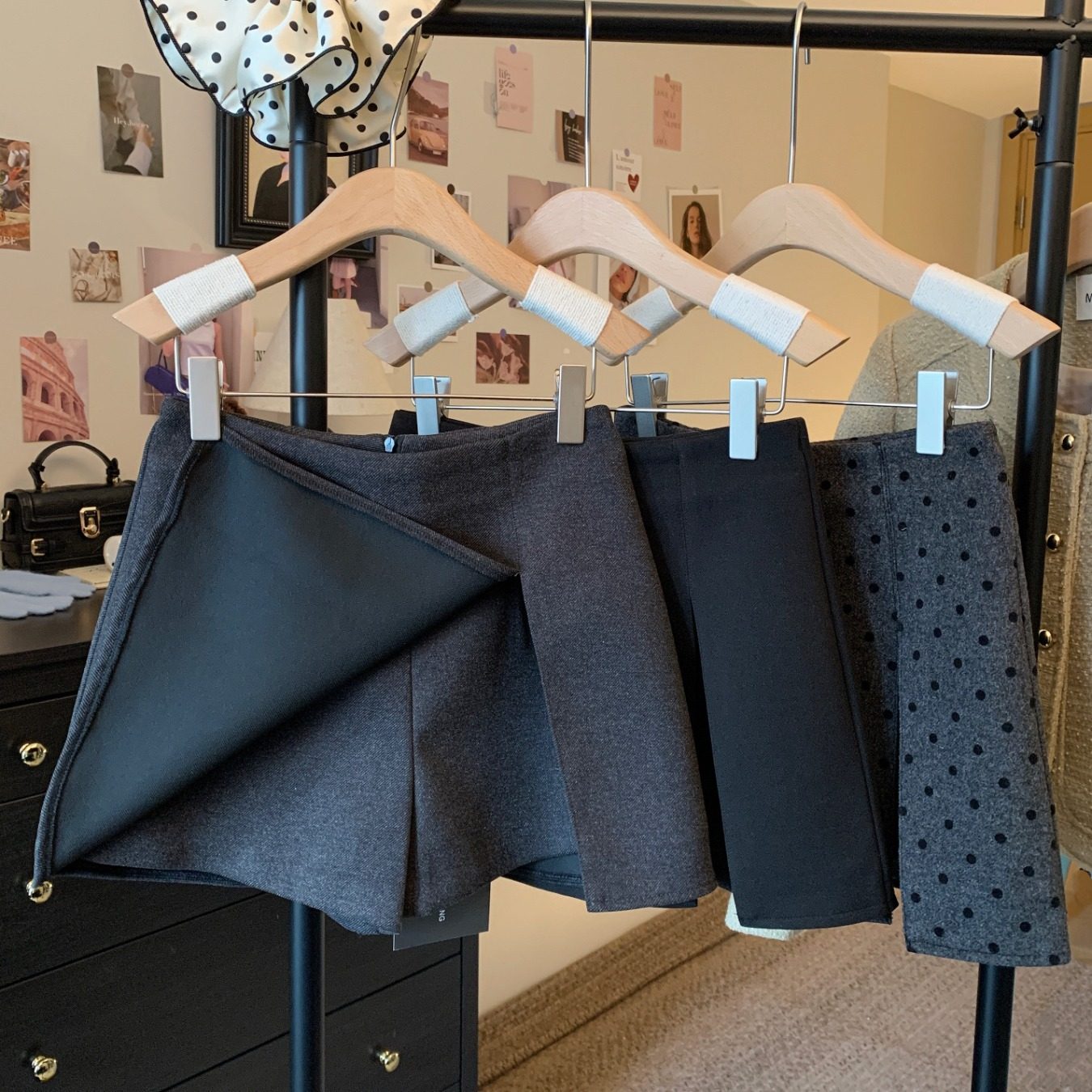 复古波点高腰休闲半身裙女装冬季简约显瘦加厚毛呢裙裤A字裙,女装/女士精品,半身裙,淘宝优惠券,粉丝福利购,淘宝优惠卷