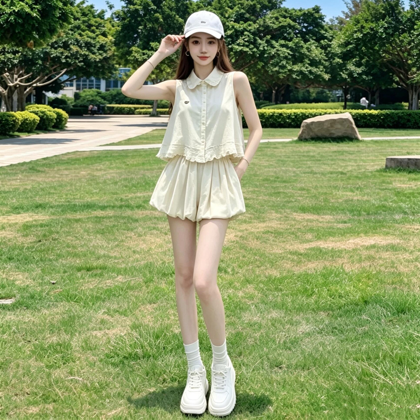法式温柔风波点连衣裙子女2026夏季新款蕾丝收腰显瘦日常通勤长裙