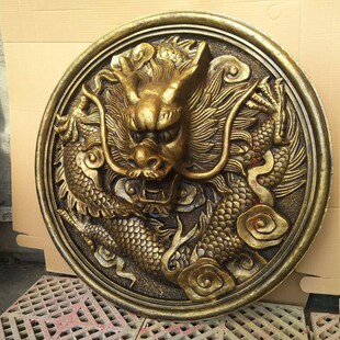 专业定制砂岩玻璃钢浮雕仿紫铜龙头喷水雕塑九龙立体沙岩壁画喷泉