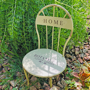 铁艺小椅子日式花园造景装饰摆饰迷你小花架复古小靠背椅板凳道具