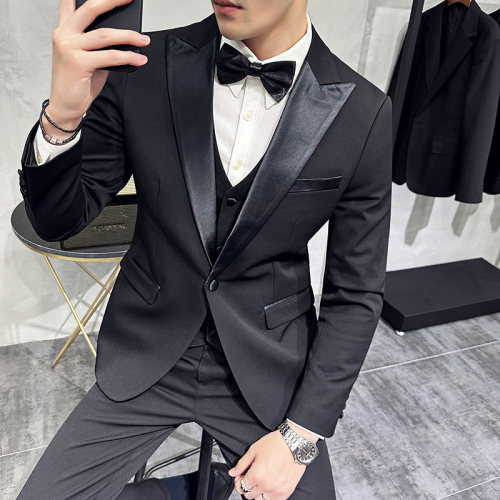 新郎高定婚礼西服套装男塔士多宴会合唱团西装礼服大尺码主持人外