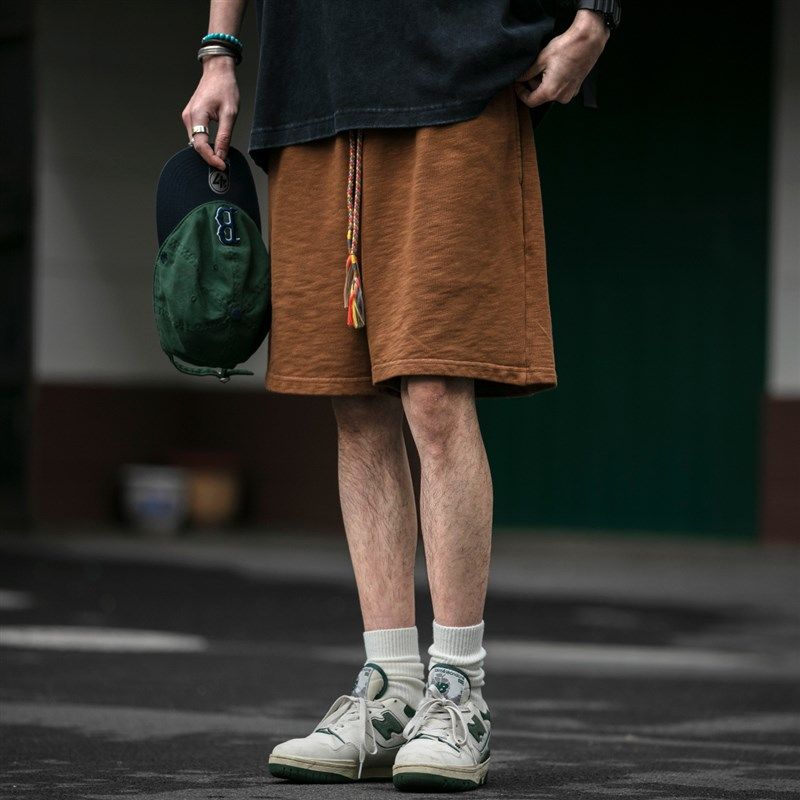日系复古成衣蜡染水洗竹节棉短裤男女夏季薄款透气运动五分中裤潮,男装,短裤,淘宝优惠券,粉丝福利购,淘宝优惠卷