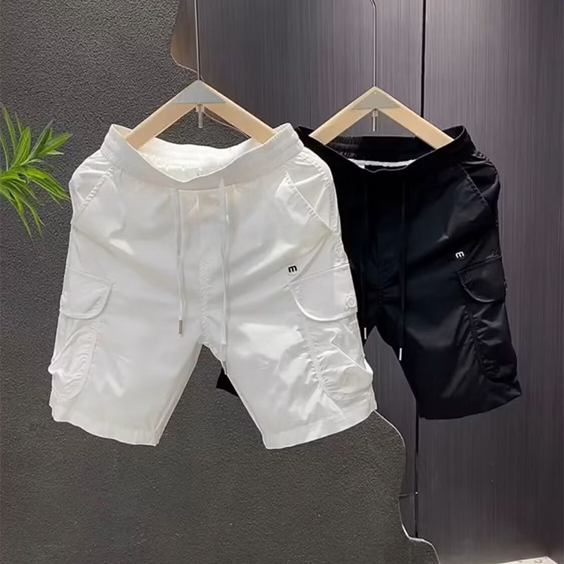 夏季新款宽松直筒潮流百搭工装短裤2024纯色运动五分裤休闲沙滩裤,男装,休闲裤,淘宝优惠券,粉丝福利购,淘宝优惠卷