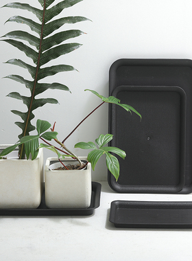 长方形特大号花盆托盘无轮款白色灰色接水盘塑料底座加厚花盘底托