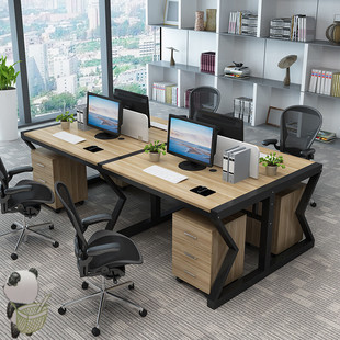 简约现代2/4/6位屏风六人职员办公桌四人位员工电脑桌椅组合工作