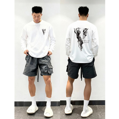 国潮痞帅hiphop纯棉休闲印花T恤