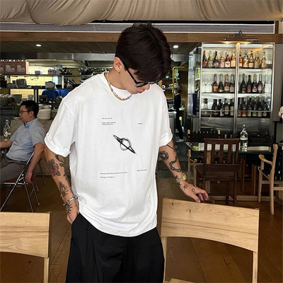 短袖百搭宽松青年小众印花T恤