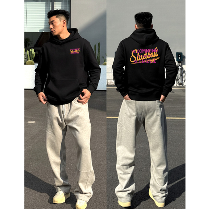 潮牌痞帅印花字母小众加绒卫衣男