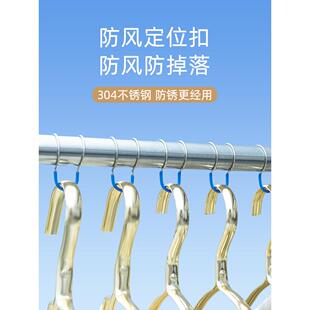 304不锈钢防风钩晾衣杆圆管固定卡扣室外阳台防吹落晒衣服挂钩