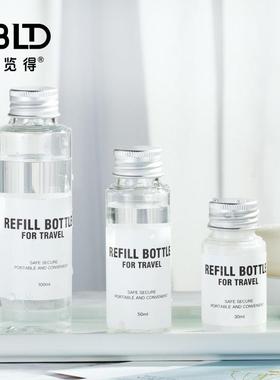 贝览得分装瓶旅行便携化妆水乳液翻盖铝盖空瓶子2个装白色