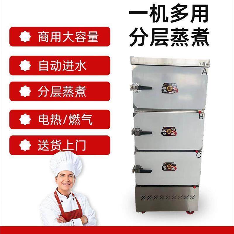 分层蒸饭柜海鲜蒸柜商用小型节能全自动蒸饭车机箱燃气电蒸箱直销
