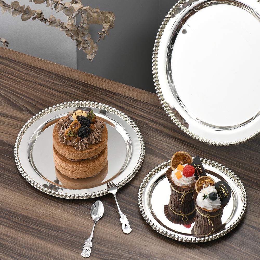 轻型豪华欧式金托盘长方形家庭客厅咖啡桌水果点心点心蛋糕甜点储