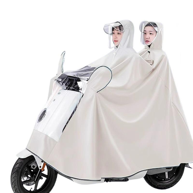 电动电瓶摩托车雨衣双人全身长款防暴雨亲子骑行母子专用加长雨披