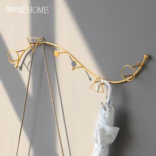 饰 北欧轻奢铁艺挂钩钥匙挂架进门口创意玄关墙面上收纳置物衣架装
