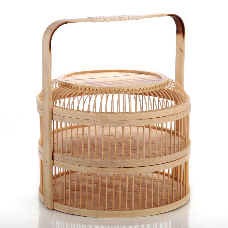 水蜜桃的高档水果手工编织精品竹编竹篮子竹包装礼盒购物篮篮手提