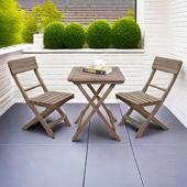 阳台喝茶桌椅组合小三件套咖啡庭院休闲室外折叠户外露天实木椅子