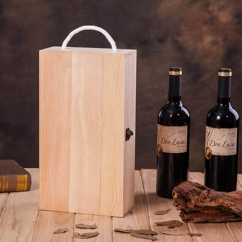 高档红酒包装盒双支葡萄酒礼盒定制红酒木盒2支通用手提红酒盒子