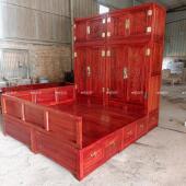 榆木家具纯实木顶箱柜床箱一体柜中式 实木衣柜卧室衣橱储物柜子