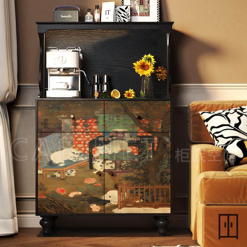 法式中古林野幽居餐边柜客厅实木储物柜玄关装饰柜收纳立柜都斗柜,住宅家具,斗柜,淘宝优惠券,粉丝福利购,淘宝优惠卷