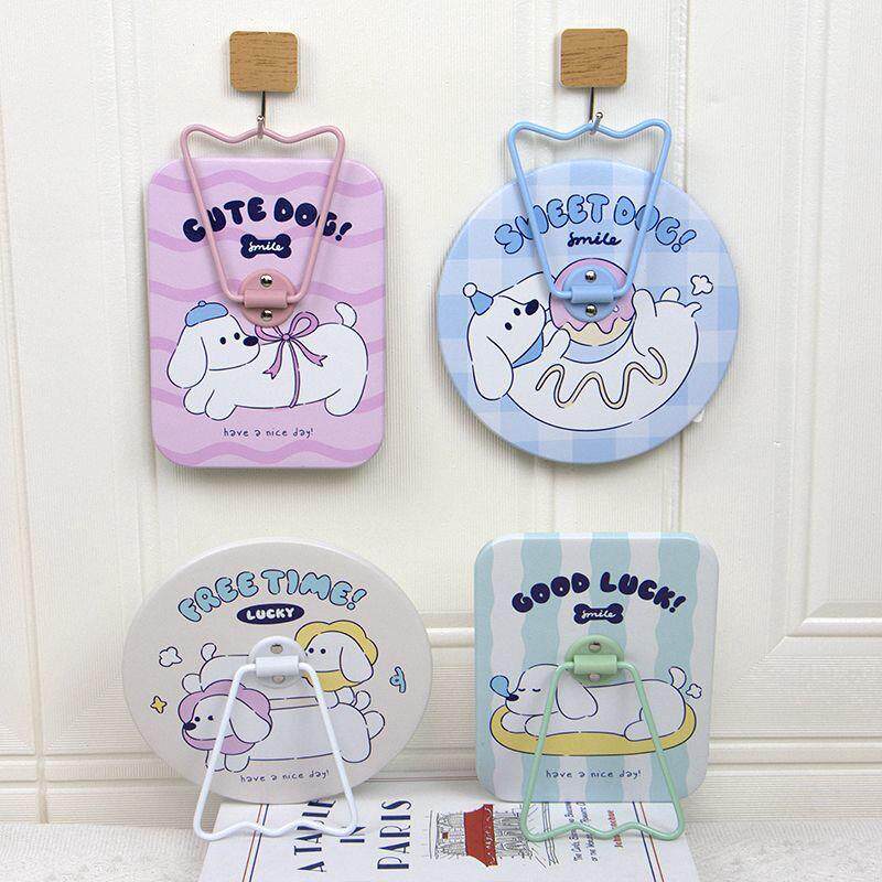 清新化妆镜简约方形支架桌镜宿舍办公室桌面台式高清可悬挂镜子