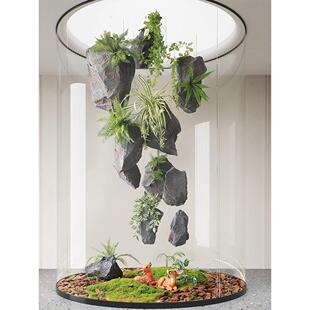 彷真石头PU悬挂摆件绿植造景室内大型艺术装置景观雕塑泡沫假山