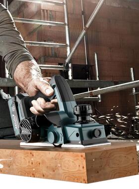 110v充电刨手提木工刨家用小型多功能刨木机压刨机电动工具电刨子