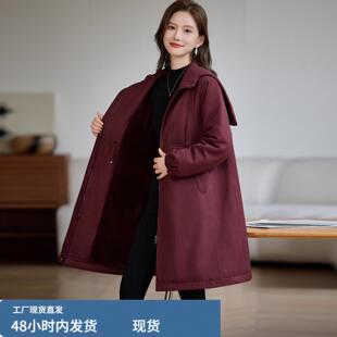 棉服女款2025新款冬季加绒加厚派克服大码胖mm夹棉保暖棉衣外套潮